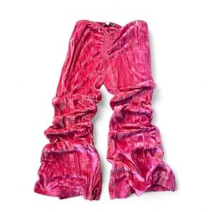 Urban Outfitters Pink Velvet Flared Pants